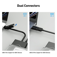 Adaptador de Cable SATA a USB 3.0 Personalizado, Chip JMS578, Conectores Niquelados, Conductor de Cobre Puro para Disco Duro de Computadora, 12V/2A