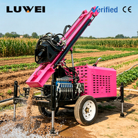 Équipement de forage de puits d'eau sur roues, machine de forage hydraulique pour la construction de puits d'eau souterraine