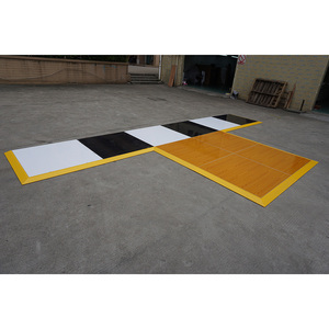 Lightweight wedding party outdoor wood flooring glossy <b>black</b> and white dance floor - Product Image 2