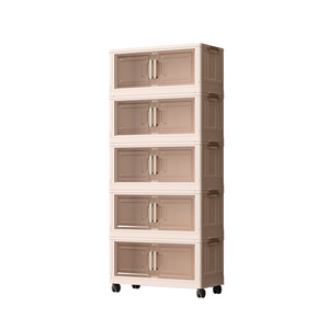 Shuangyi <b>Storage</b> Cabinet 3 Tier <b>Stackable</b> Folding <b>Wardrobe</b> With Doors For Kids Room Organization - Product Image 4