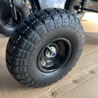 Chariot à double étage en maille noire avec remorque latérale amovible en acier
