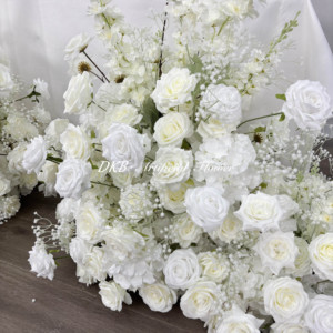 Bán buôn thực tế tươi cảm giác đám cưới lối đi trang trí hoa trắng lối đi hoa nhân tạo lối đi đám cưới Hoa - Product Image 5