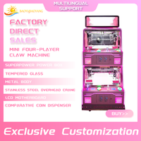 Mini 4 joueurs Arcade prix griffe grue jouet attrape Boutique peluche fer griffe Machine 1 an de garantie anglais jeux à pièces