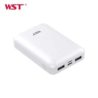 WST Tersedia  Produk Baru Terlaris 2024 Baterai Polimer Mini USB Ganda 10000mah Power Bank untuk Hadiah