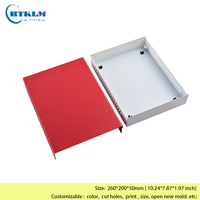 Boîtier de contrôle de bureau pour projet DIY 260*200*50mm, boîtier de jonction en fer, boîtier personnalisé pour haut-parleur, coffret d'amplificateur, boîtier métallique