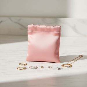 Nouveau mini sac en satin de soie double couche avec fermeture à fermoir et motif lettres, sangle dorée, rangement pour écouteurs et porte-monnaie - Product Image 1