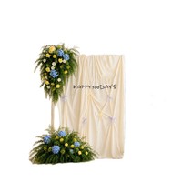 Décoration florale artificielle jaune-vert en trois pièces, en plastique, à suspendre, pour mariage, anniversaire de bébé, banquet, hall d'hôtel