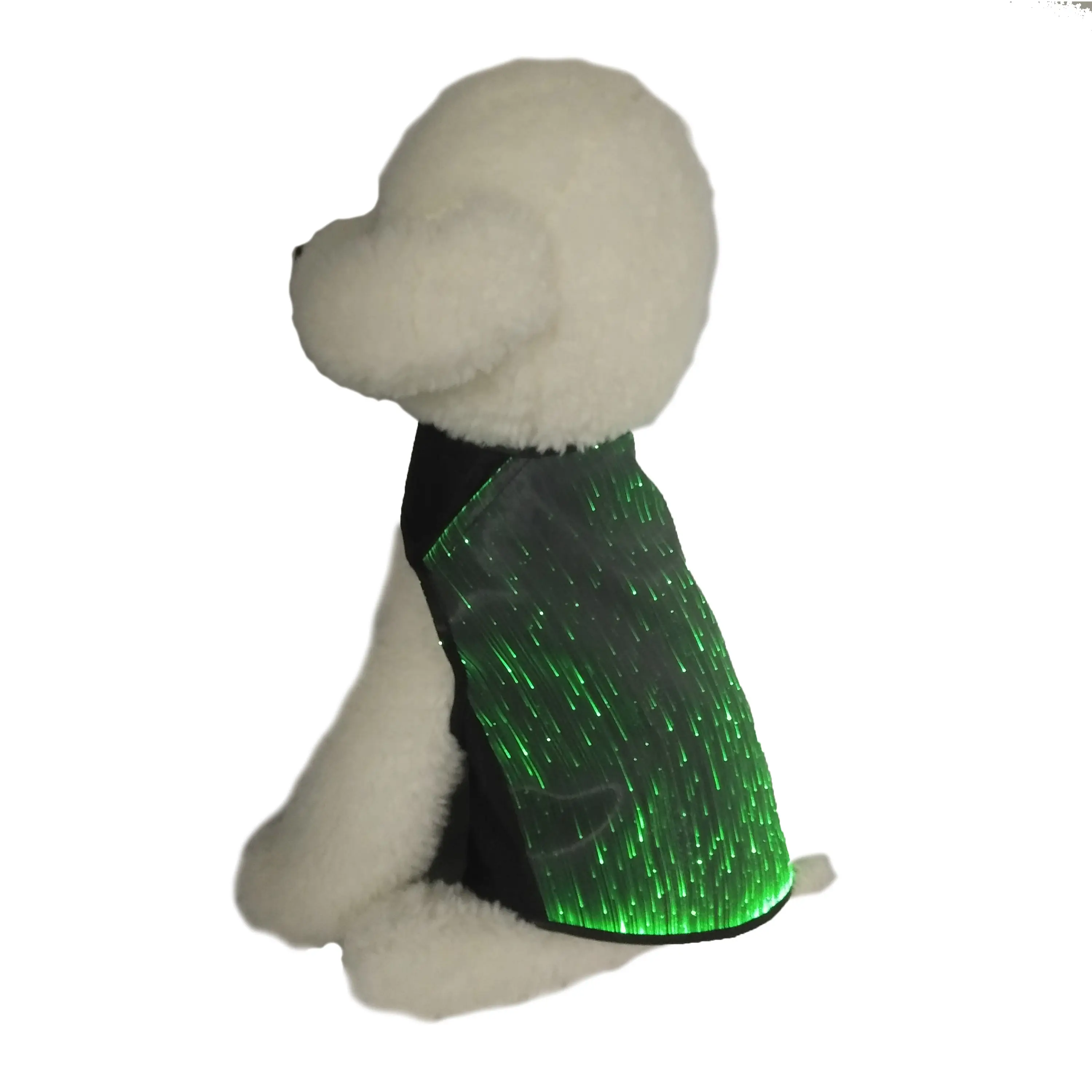 כלב אפוד שירות LED-בגדים לחיות מחמד LED סיבי אור עד כלב בטיחות אפוד