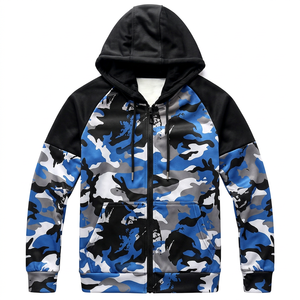 Veste d'hiver zippée intégrale pour homme avec logo personnalisé, en polaire polyester/coton, coupe-vent, avec strass et fermeture éclair décorative – Vente en gros - Product Image 1