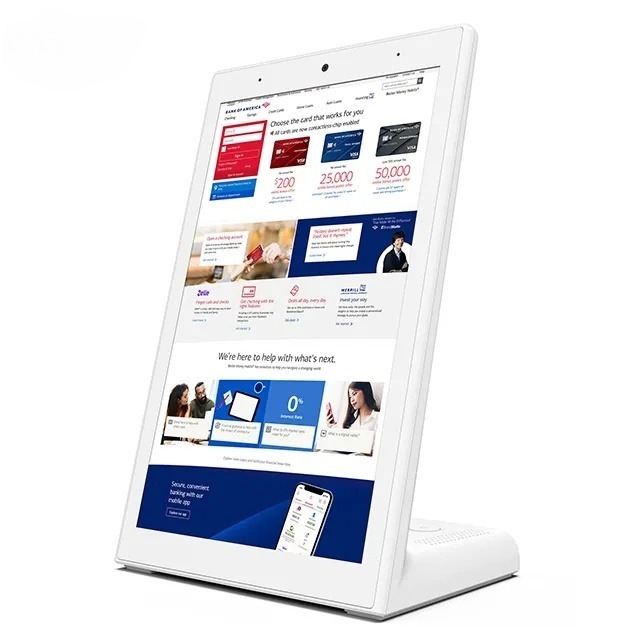 Oem 8" 10" 14" L Shape Touch Screen Customer Feedback Evaluator Restaurant Ordering Rj45 Optional Poe Nfc Desktop Android Tablet