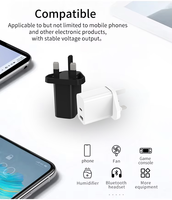 30W UK Plug Charger USB-A + Type-C QC3.0 Chargeur rapide Matériau ignifuge Certifié CE pour écouteurs Smart Watch Mobile Phone