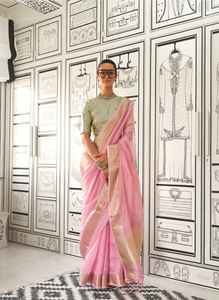 Vente en gros de saris en mousseline de soie pour tissage à la main saree de mariage pour occasion spéciale saree à porter à prix abordable - Product Image 6