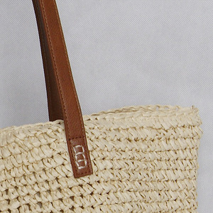 Borsa Shopper Grande Pieghevole in Paglia di Carta Unisex Stile Boho con Anguria, Fatta a Mano, per la Spiaggia - Saluti Estivi - Product Image 5