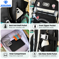 Sac à dos léger et grande capacité pour adolescentes, idéal pour l'école et le quotidien, avec multiples poches et motif écossais – Collection Campus du fabricant Mochilas