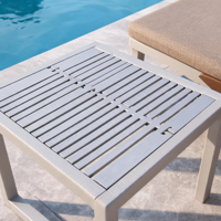 Chaise longue d'extérieur en aluminium avec dossier réglable, résistante aux intempéries, pour piscine, patio, jardin, cour arrière