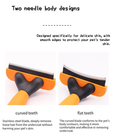 Peigne de toilettage professionnel pour animaux de compagnie (chats et chiens) à deux lames, accessoires pour animaux, brosse anti-poils pour chiens et chats