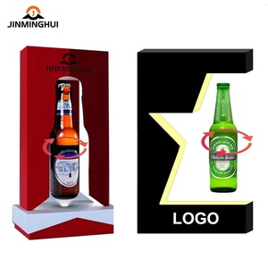 Lujosa pantalla de luz LED giratoria de levitación magnética logotipo personalizado transmisión en vivo licor brillante para botella de champán - Product Image 1