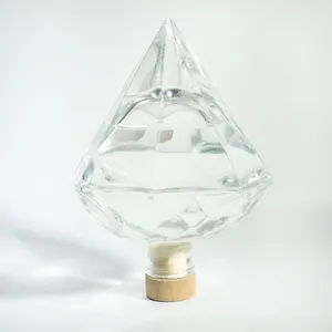 Botol Kaca Bentuk Berlian Botol Minuman Keras Wiski Decanter dengan Gabus