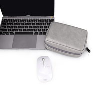 Chargeur Portable de voyage universel, batterie d'alimentation, téléphone Portable, écouteurs, câble de données, sac de rangement en cuir PU pour souris