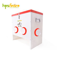 HPSFENCE Mangeoire à poulet en acier galvanisé 20L, couvercle imperméable résistant aux intempéries, plusieurs ports d'alimentation, équipement d'alimentation pour volailles