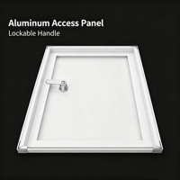 Panneau d'accès verrouillable en aluminium avec revêtement en poudre blanche et serrure à clé