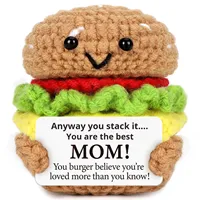 Jouet en crochet fait main, hamburger mignon en fil, amigurumi, poupée en peluche alimentaire, décoration de table de cuisine, objets décoratifs
