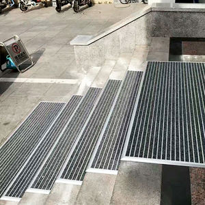 Alfombrilla para escaleras al aire libre, felpudo grande de metal de aluminio, alfombrilla para puerta de entrada de bienvenida para edificio de oficinas - Product Image 1