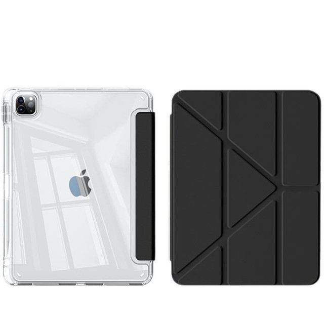 For iPad Pro 2024 New Plain 3+Y Fold Stand Protective Anti-Yellow Leather PU Tablet Case Cover for iPad Pro 11 Air 4 5 6