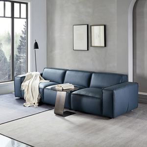 Modern Leather <strong>Sofa</strong> Corner Simple Living Room Leather <strong>Blue</strong> <strong>Sofa</strong> l Shaped Sectional Couch - Product Image 4
