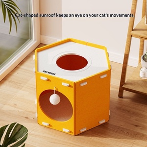 Cama para Gatos Multifuncional Transfronteriza, Rascador, Uso en Cuatro Estaciones, Diseño de Dos Capas, Sin Migas, Material de Fieltro para Dormir - Product Image 4