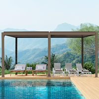 Pergola en aluminium avec toit à lames orientables, imperméable, revêtement poudré, rétractable, éclairage LED, bioclimatique, résistant à la neige, pour balcon, etc.