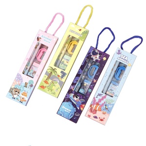 5-مجموعة أدوات مكتبية كرتونية للطلاب مع ممحاة قلم رصاص ومبراة 5 ، - Product Image 1