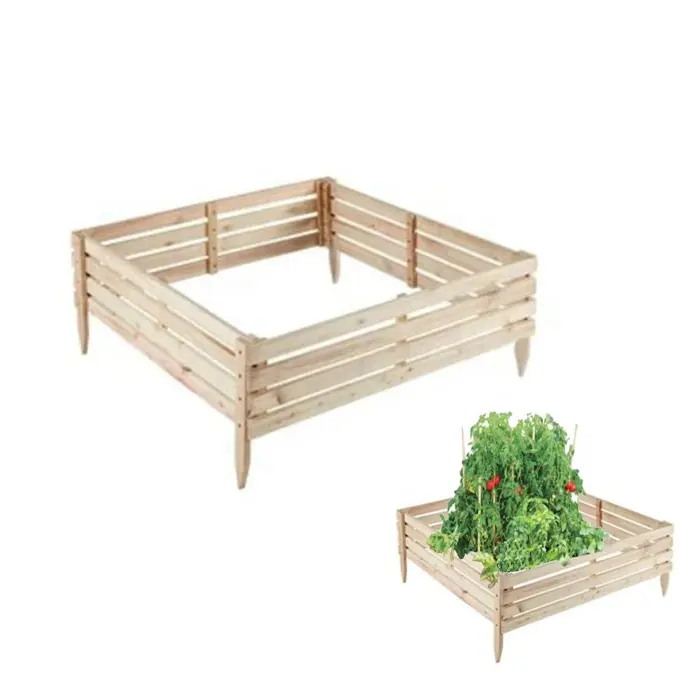 الخشب سرير حديقة مرتفع زارع الخضروات صناديق زارع في الهواء الطلق فناء كبير السرير عدة زراعة عشب
