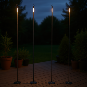 Poteaux d'éclairage extérieurs en acier de 10 pieds, durables et thermolaqués, pour l'éclairage des patios et des terrasses - Product Image 2