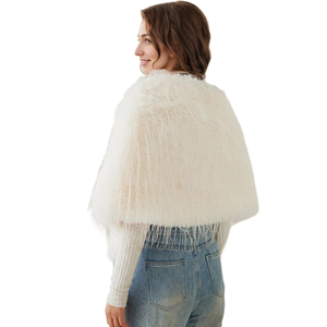 Women Elegant Faux Fur Gown <b>Shawl</b> Flurry Collar Warm Cover Up Fashion Wrap for Bride <b>Wedding</b> Party - Product Image 3
