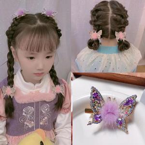 1 Paire de Barrettes 3D Mignonnes Effet Volant, Strass Brillants, Faux Clips à Cheveux en Fourrure de Vison - Product Image 5