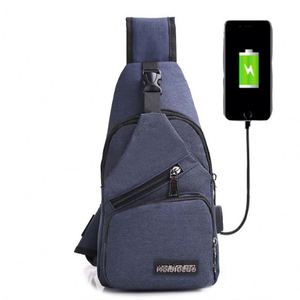 Men <b>Back</b> <b>Pack</b> Chest <b>Pack</b> Single Rucksack England Chest Bags Shoulder Cross Body Bag External USB Charger Backpack <b>Boys</b> - Product Image 6