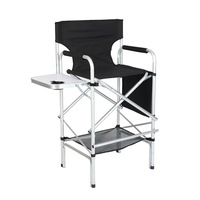 Chaise de jardin pliable en aluminium DomeRide avec table latérale et poches - Design moderne et portable pour une utilisation en extérieur