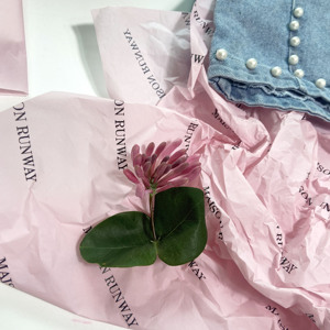 <strong>Pink</strong> Sydney Specialty <strong>Paper</strong> Moisture-Proof Custom Printed Tissue <strong>Paper</strong> with Black Logo for Clothes <strong>Wrapping</strong> <strong>Pink</strong> Background - Product Image 4