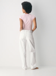 T-<span class=keywords><strong>shirt</strong></span> côtelé personnalisé pour <span class=keywords><strong>femme</strong></span>, col rond, coupe ajustée, manches raglan, toucher doux en coton, idéal pour le quotidien - Product Image 4