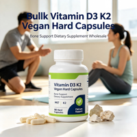 Capsules rigides standardisées de Vitamine D3 MK7 K2 à base de plantes, végétaliennes, pour le soutien osseux des adultes, supplément d'extrait 5g/pièce, vente en gros usine