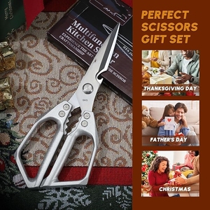 <b>Kitchen</b> <b>Scissors</b> All Purpose Stainless Steel <b>Kitchen</b> Shear Sharp Silver Meat <b>Scissors</b> Dishwasher Safe Heavy Duty Poultry Shears - Product Image 6