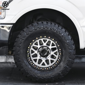 Rines de Aleación Forjada DW para Todoterreno, Diseño de Rayos Divididos, 17 18 19 20 22 Pulgadas, Color Plata Brillante, Beadlock para Ford F-150 250 Ram 1500 2500 - Product Image 5