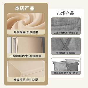 Panier à linge pliable mural rectangulaire en tissu non tissé, organiseur de vêtements pour salle de bain et toilettes - Product Image 3