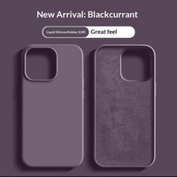 Coque de téléphone en silicone liquide, protection intégrale antichoc pour 17 Pro Max pour 16, anti-traces de doigts, couleur unie mate