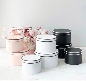Wholesale Luxury Graduation Flower Box Set of 3 Round Rose Flower Boxes with Lids