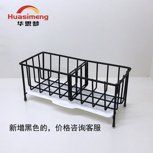 Égouttoir à vaisselle en acier inoxydable Huasimeng avec plateau, support réglable multifonctionnel pour savon et éponge pour comptoir de cuisine - Product Image 2