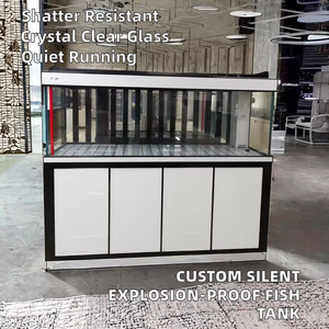 Akuarium Kaca Persegi Panjang Modern Ramah Lingkungan 500L 50W Kontrol Cerdas Senyap dengan Layar, Tangki Ikan untuk Ruang Tamu Ukuran Besar Sedang Kecil - Product Image 2