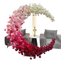 Offre Spéciale : Arche florale artificielle en soie en forme de lune 2x2m pour décoration de scène de mariage et toile de fond d'allée