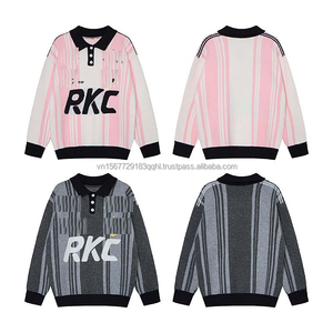 Chaleco de punto sin mangas con cuello vuelto y bordado jacquard de letras personalizadas, estilo jersey, de marca, a la moda - Product Image 4